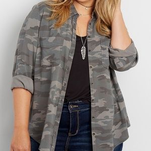 Maurice's Camo Button Down Top